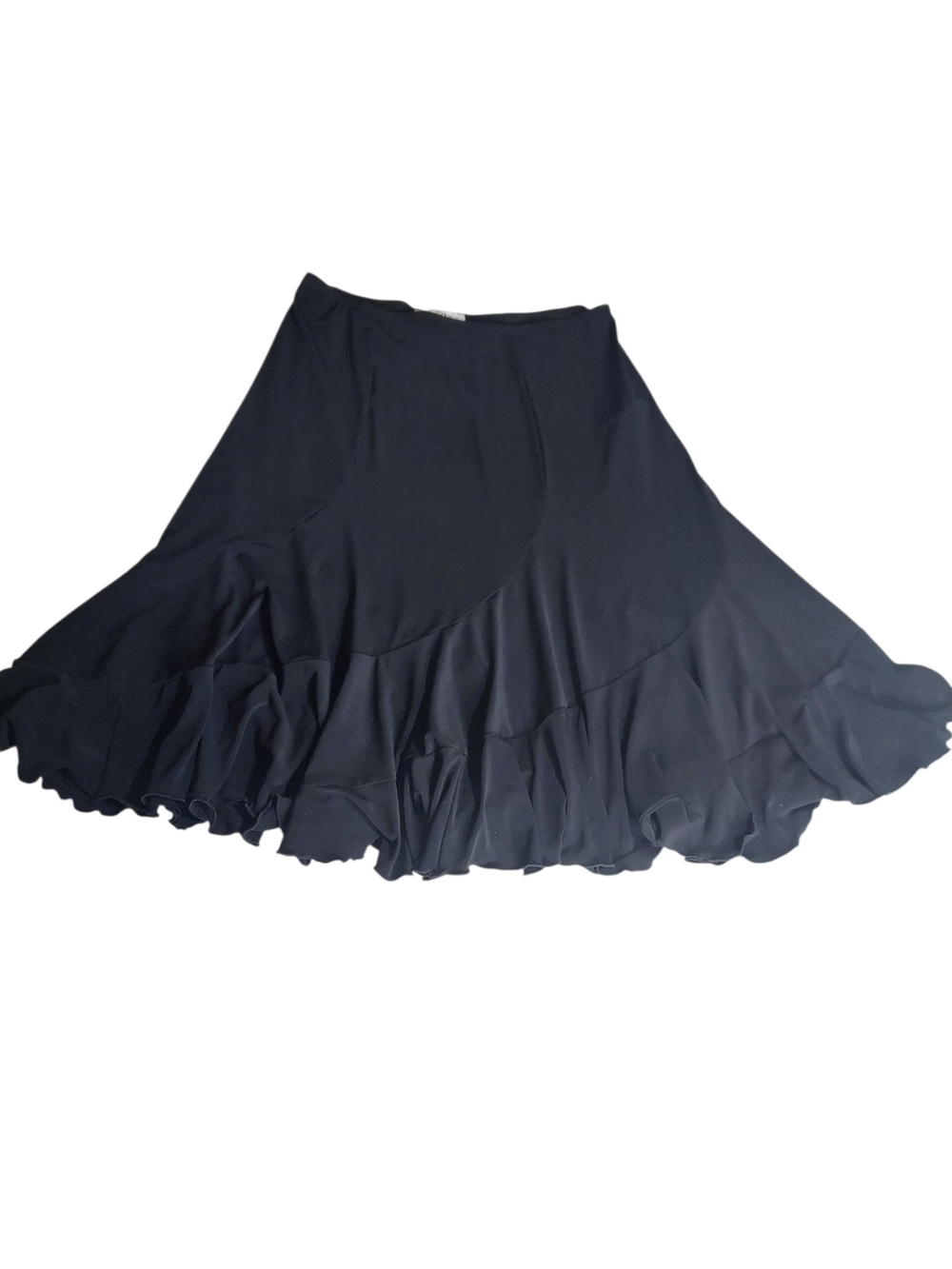 Vintage Joseph Ribkoff Black Asymmetrical Ruffle Midi Skirt Whimsygoth Y2K Size - Picture 5 of 9